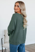 Mist Green Ribbed Plain Long Sleeve Loose Top Long Sleeve Tops f68d7bb5589de685