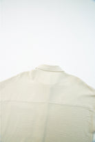 Beige Crinkle Pocket Half Sleeve Shirt Blouses f7993d1ae079ab21