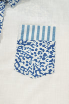 Sky Blue Leopard Striped Patchwork Casual Plus Shirt Plus Size Tops f7b7601d0ffd98df