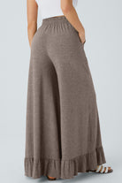 Dune Solid Color Ruffle Hem Wide Leg Pants Pants f7cf1ff04d3d8f28