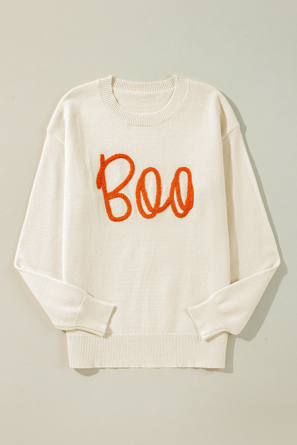 Apricot Halloween Boo Drop Shoulder Knit Sweater Sweaters f83162df9a6d3025