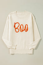 Apricot Halloween Boo Drop Shoulder Knit Sweater Sweaters f83162df9a6d3025