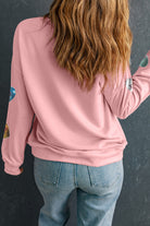 Pink Sequin Romantic Sweet Heart Graphic Valentines Sweatshirt Graphic Tees fb20950f85daa10d