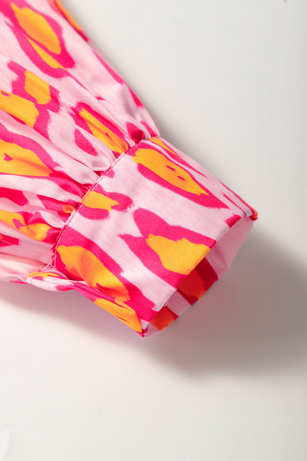 Light French Beige Leopard Print Balloon Sleeve Loose Blouse Blouses fba56464da0744bb