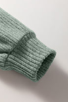 Pink Ribbed Texture Drop Shoulder Henley Knit Top Long Sleeve Tops fd59db775249f434