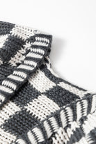 Orchid Petal Colorblock Checked Open Front Knitted Cardigan Cardigans fd853c83c2b8ed61