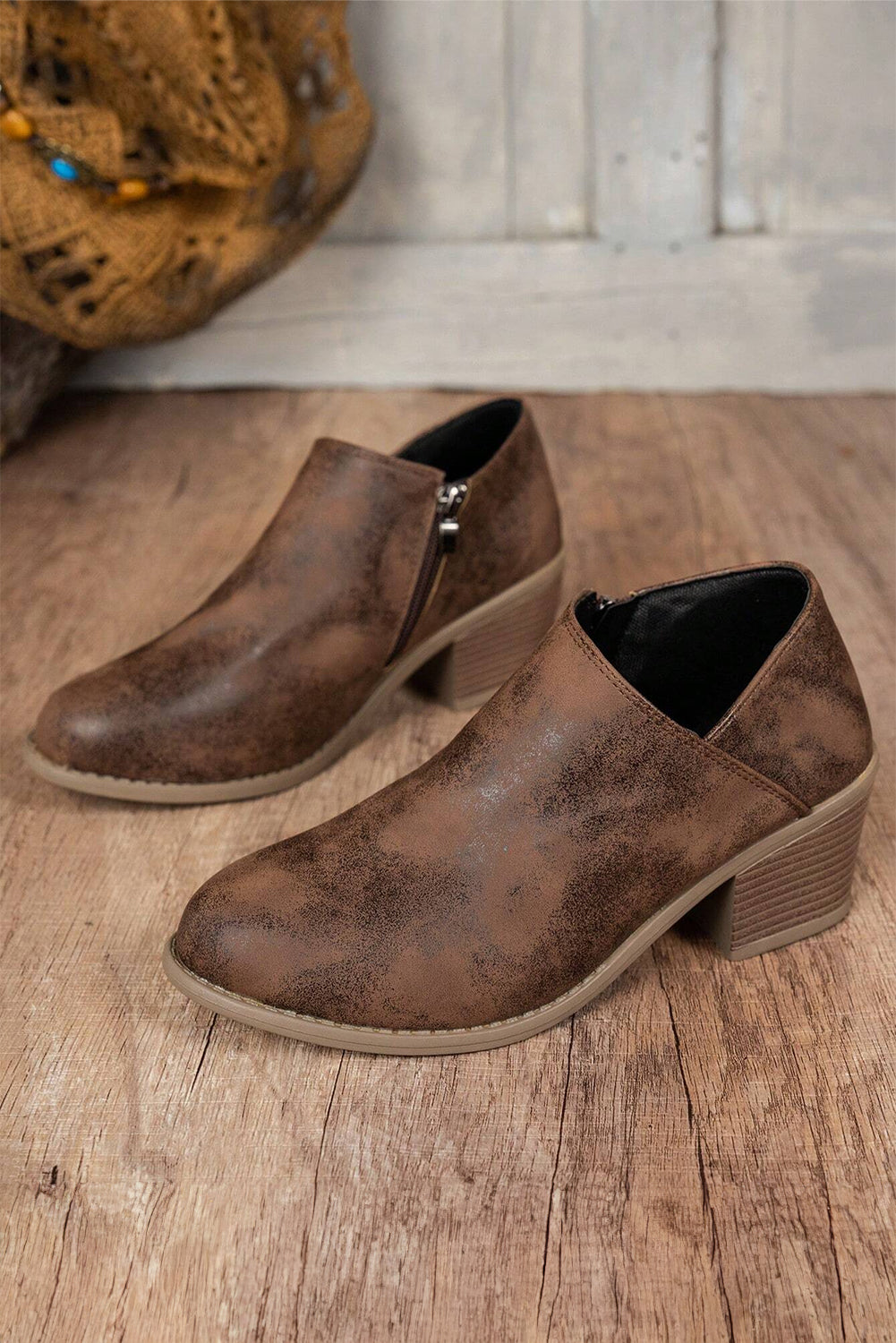 Coffee Suede Casual Ankle Boots Boots fe2d8e7b88e3d8a5