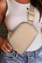 Parchment Checkered Zipped Buckle Strap Leather Crossbody Bag Crossbody Bags fe4c25c30f16657d
