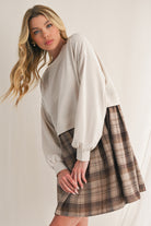 Black Plaid Patchwork High Waist Sweatshirt Mini Dress Short Dresses feb9818c7ad4d11c