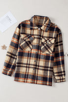 Multicolor Plaid Casual Button Up Flannel Shacket Jackets fed840024274a7e4