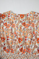 Khaki Plus Size Frill Tiered High Waist Floral Dress Plus Size Dresses ff8f2c9ced818e86