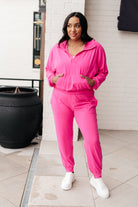 BeautybyShree Morning Run Half Zip Hoodie in Sonic Pink