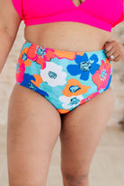 BeautybyShree Panama Floral Print High Waisted Swim Bottoms