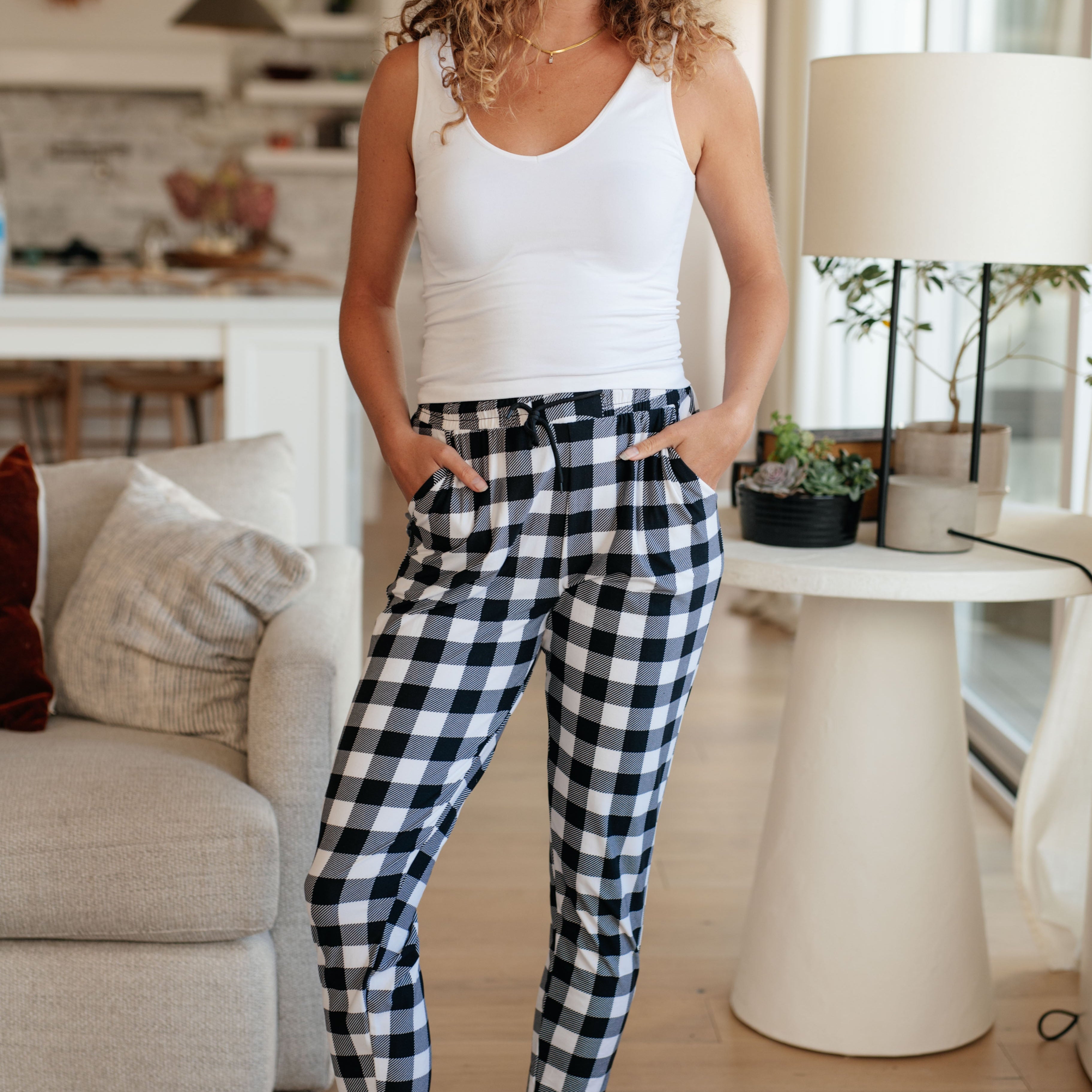Your New Favorite Joggers in Black and White Check