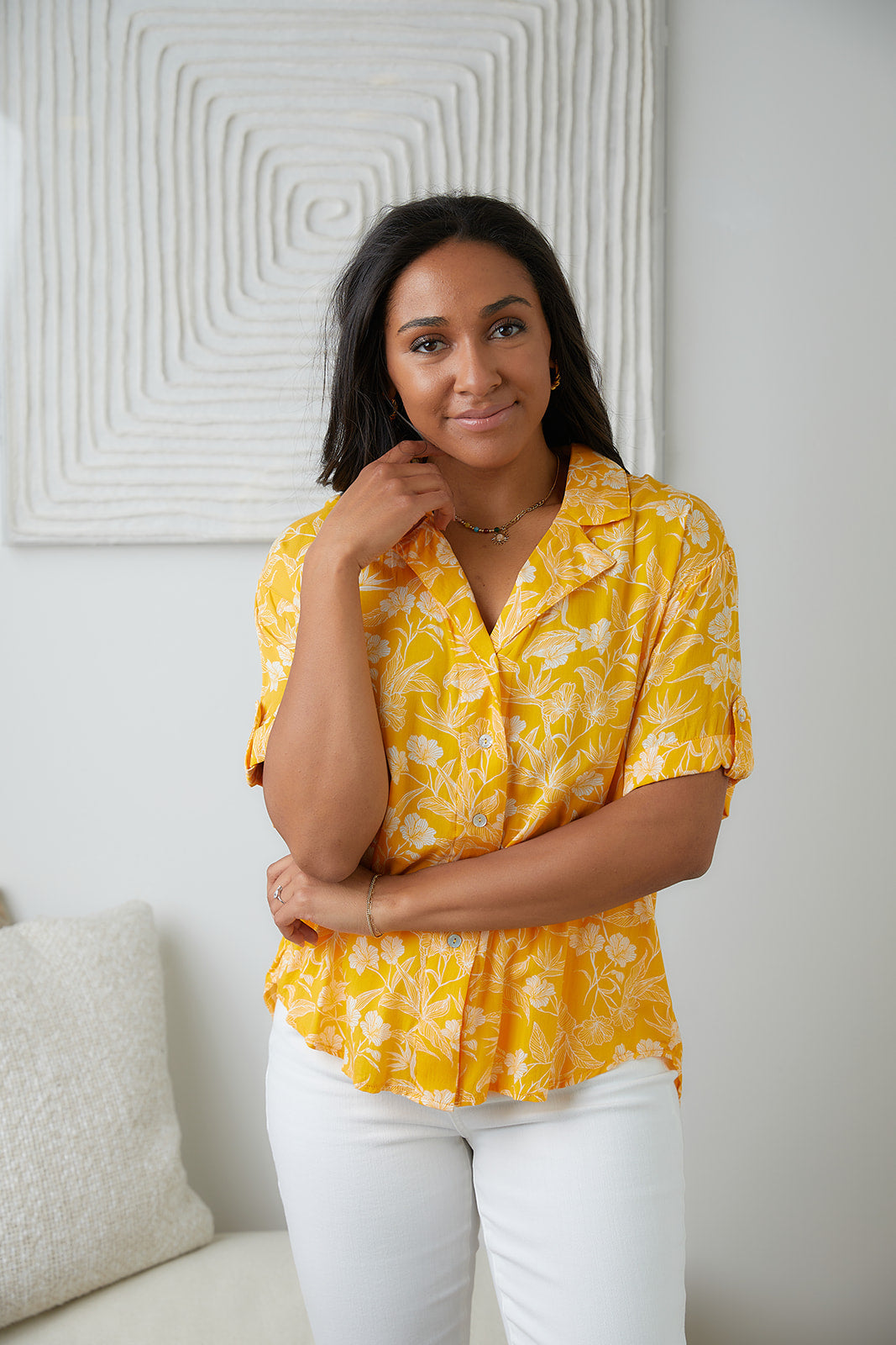 Clementine Floral Button Up Blouse