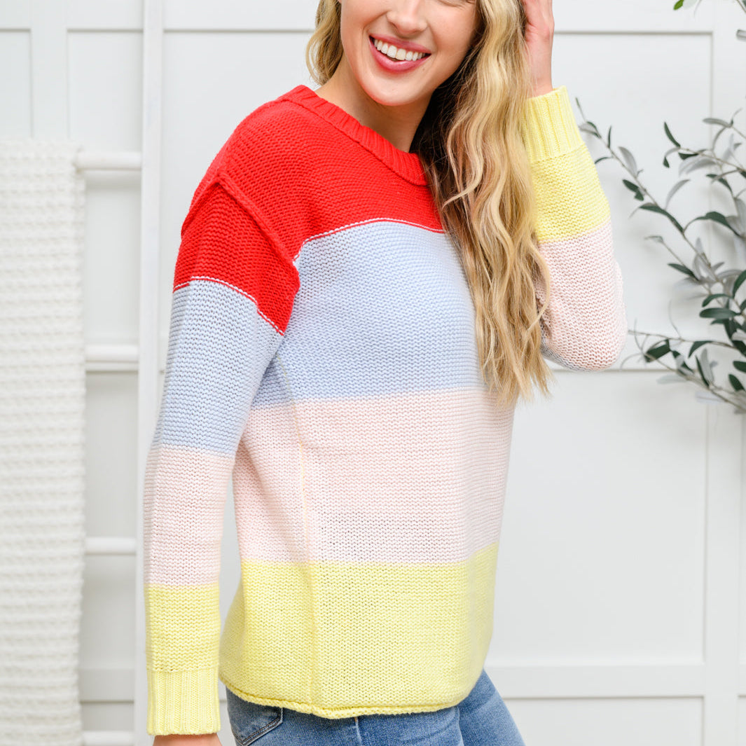 Bright Striped Knit Sweater