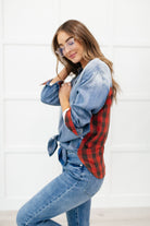 Checkered Denim Patch Shirt