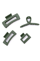 Claw Clip Set of 4 in Forest Green OS