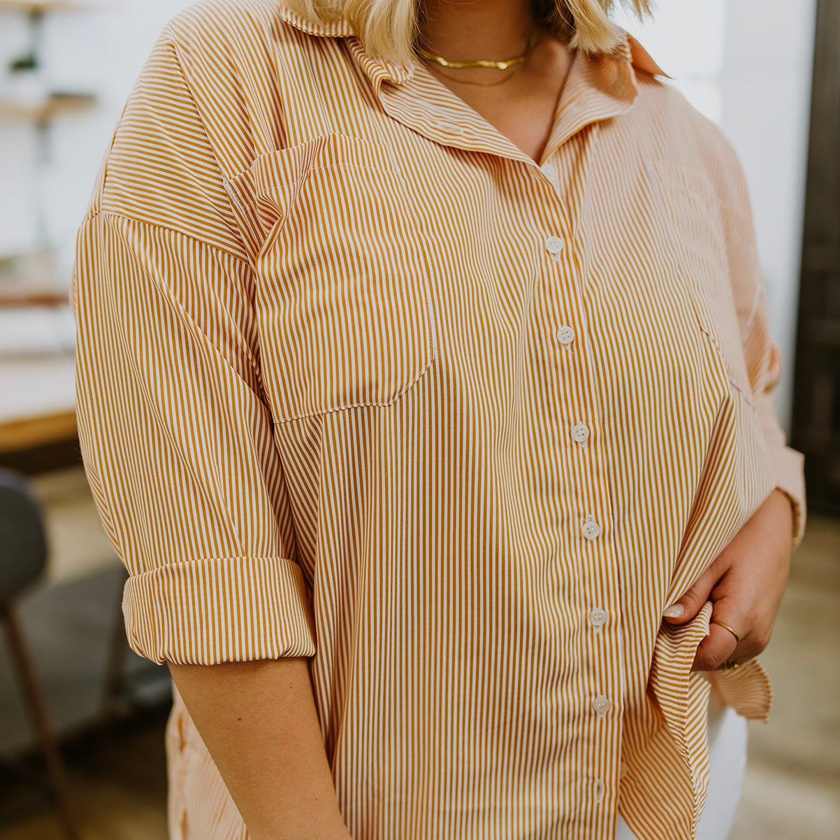 Easy On The Eyes Striped Button Up