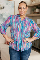 Lizzy Top in Blue Multi