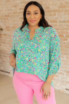 BeautybyShree Lizzy Top in Emerald Floral