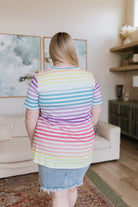 Looking for Rainbows V-Neck Striped Top