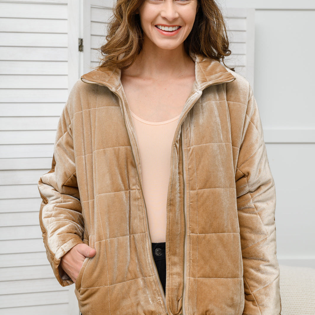 Nights On Broadway Jacket in Taupe