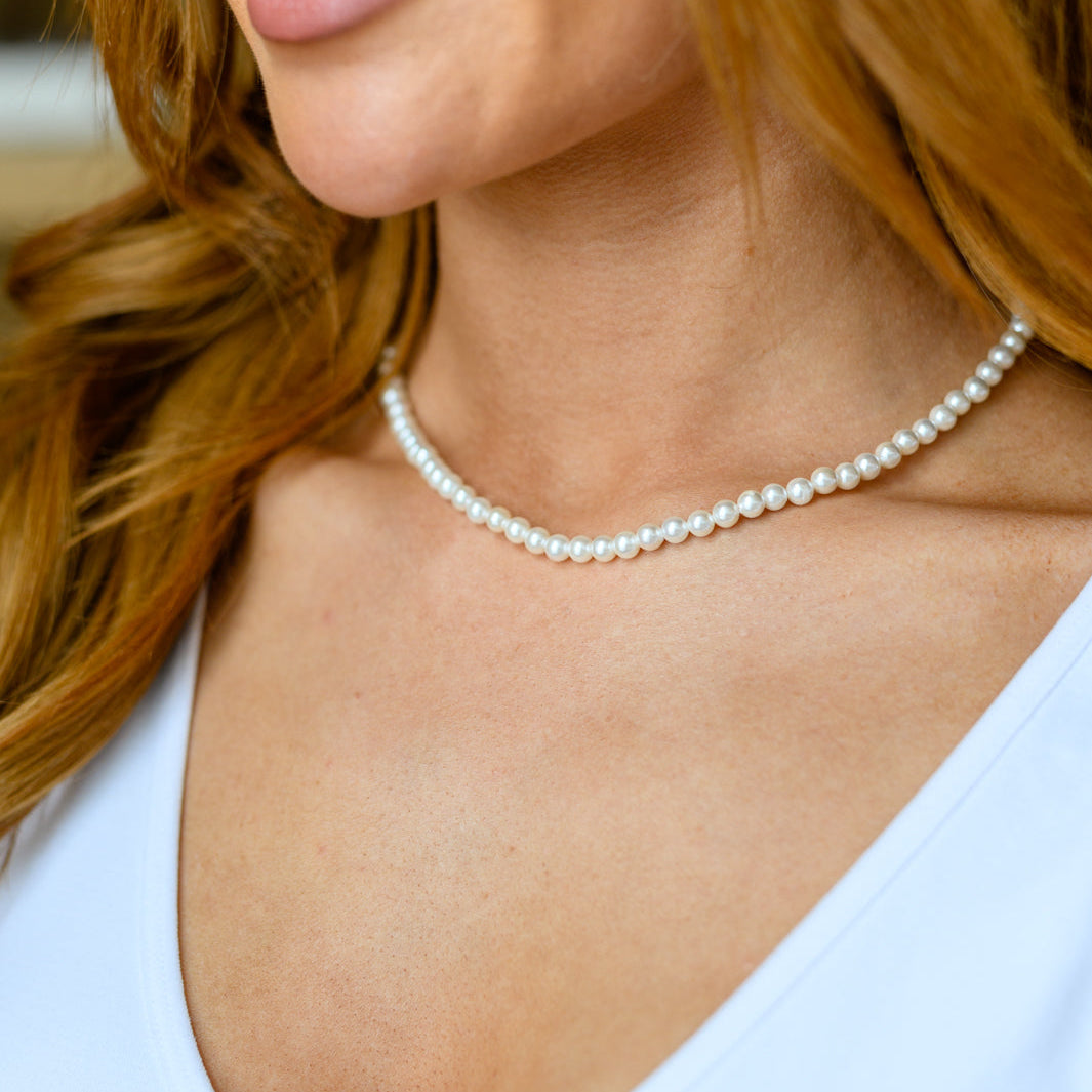 She's So Audrey Sterling Silver & Faux Pearl Necklace