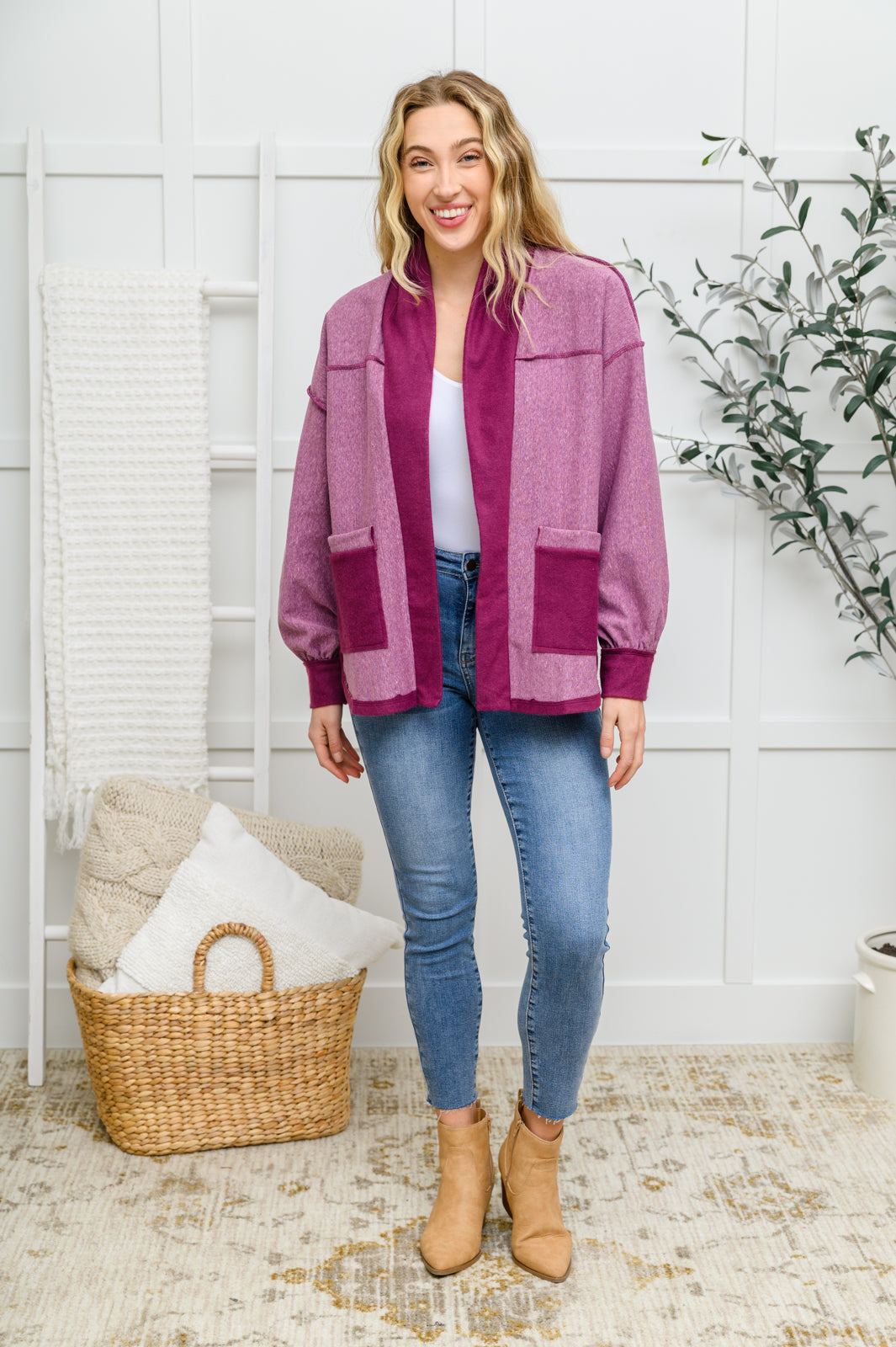 Two Hearts Jacket In Plum