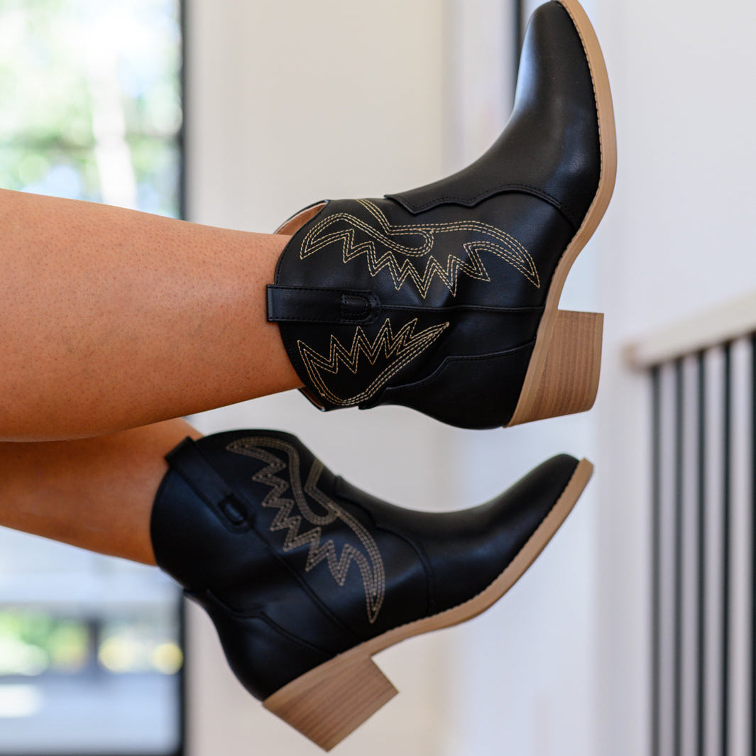 Two Step Western Bootie in Black